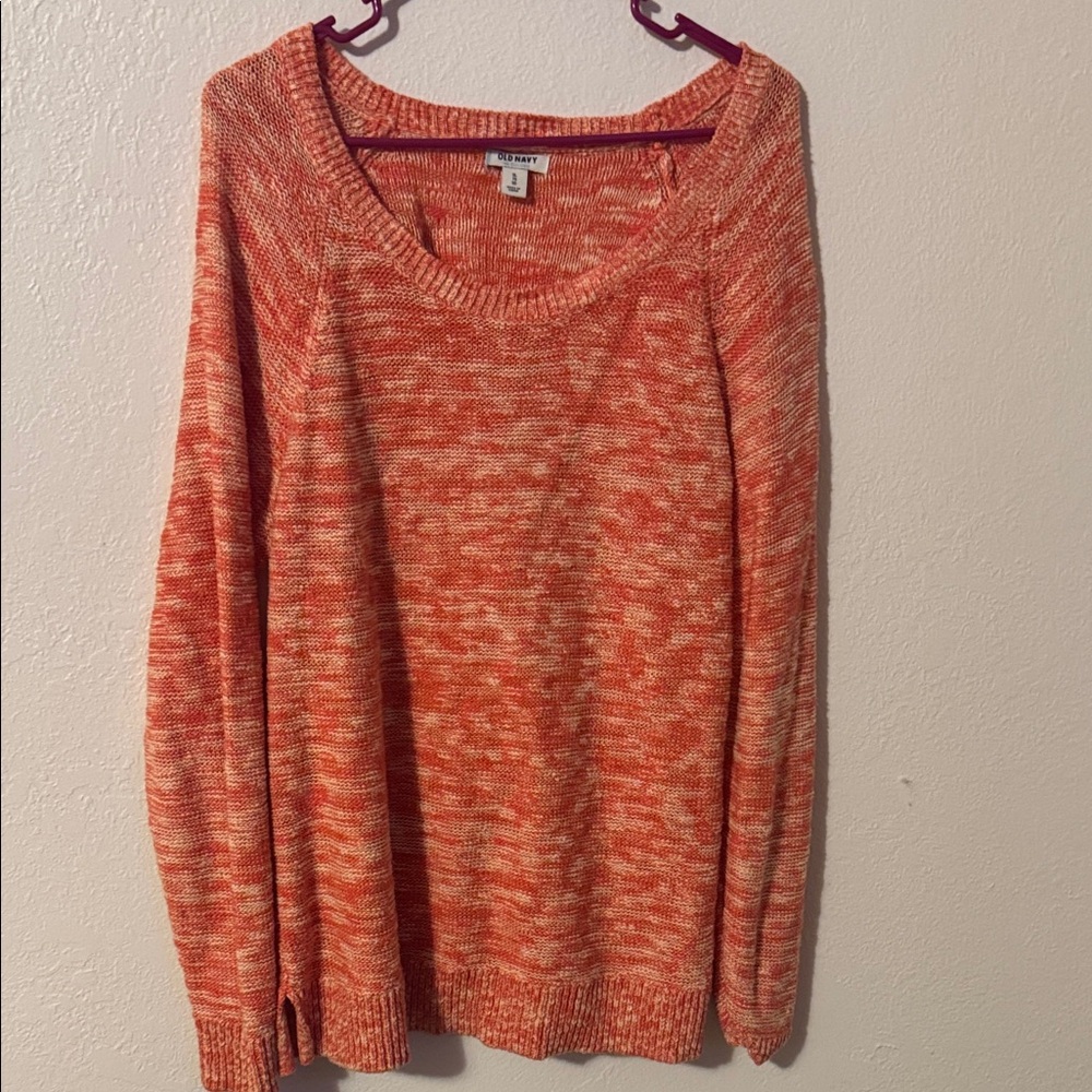 Old Navy Women's Marled Orange Sweater